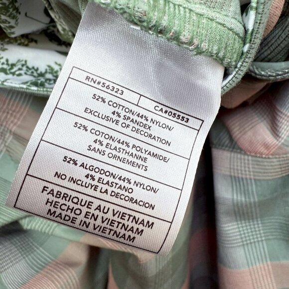 NIKE Golf Womens Pants Size 12 Pastel Green Pink Plaid Capri Sportswear - Picture 11 of 11